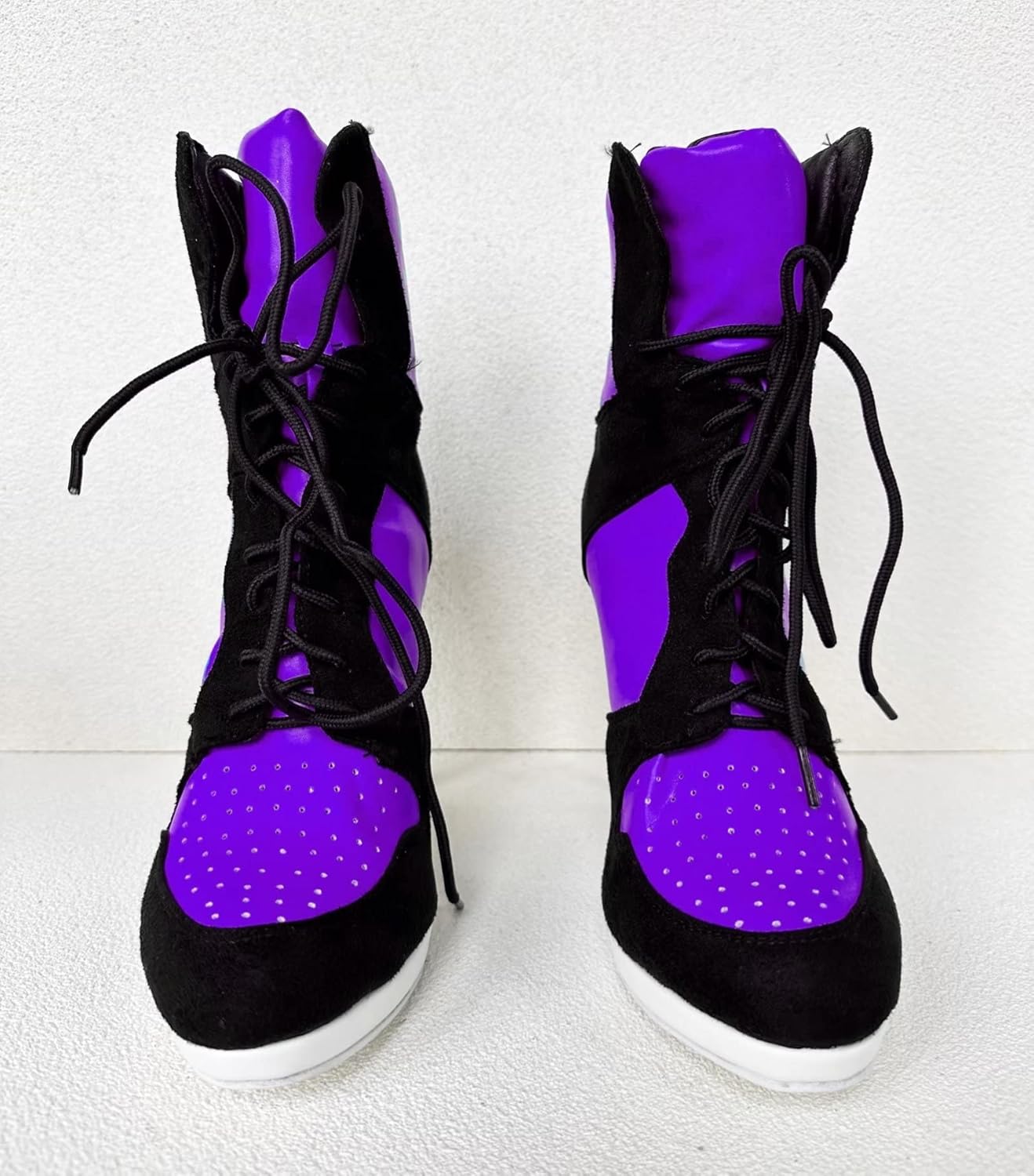 Ботильоны Frankie Hsu Stiletto Sport с высокой шпилькой для баскетбола, черные замшевые классические белые кроссовки-бутсы, дизайнерская обувь больших размеров для женщин и мужчин — фото 2
