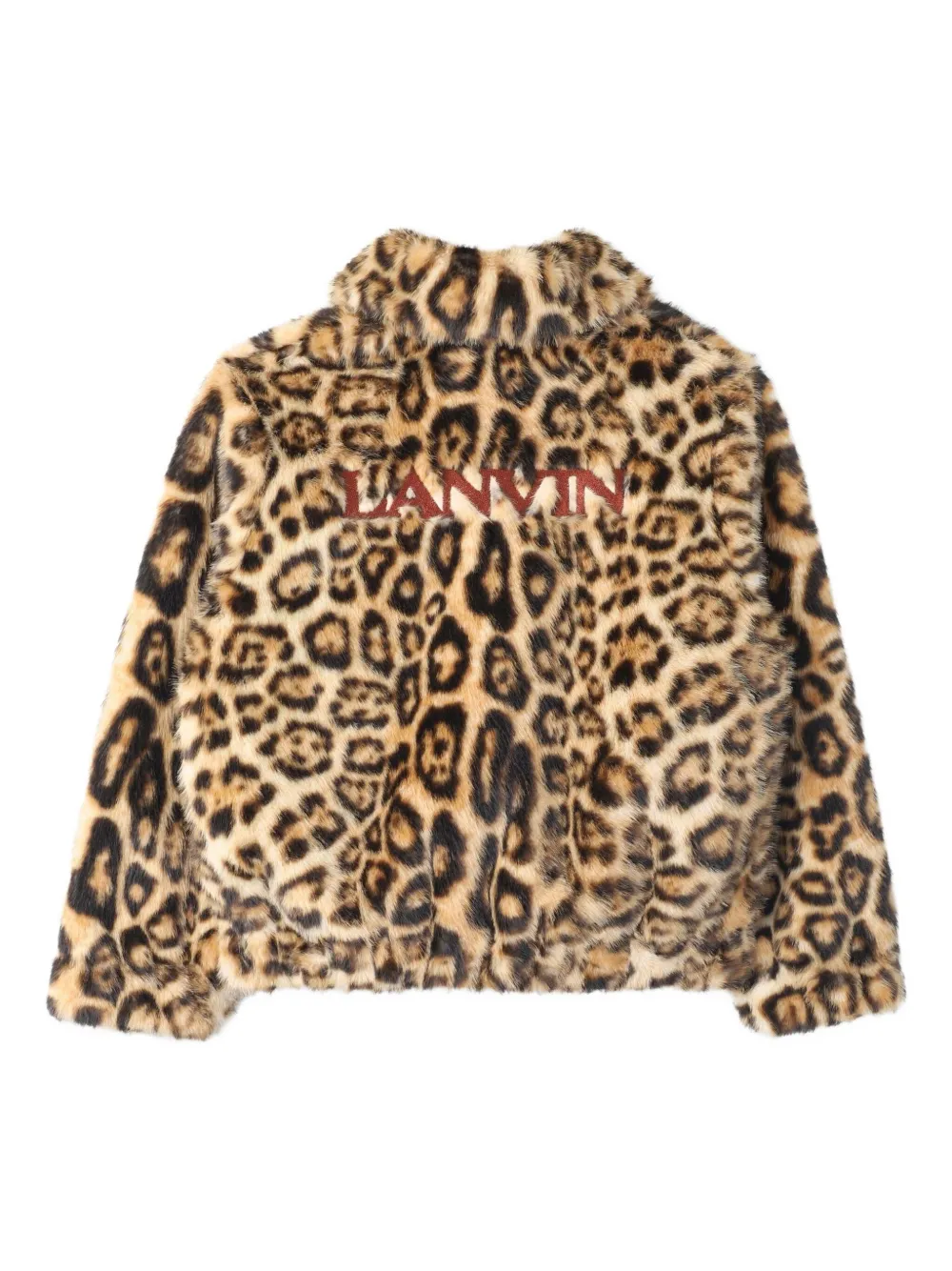 Шуба из искусственного меха с леопардовым принтом Lanvin Enfant, нейтральный — фото 2