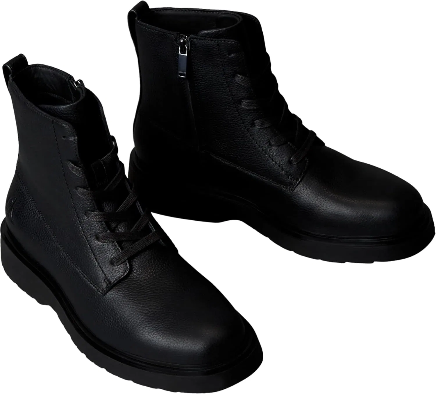Мужские ботинки Calvin Klein Combat ESS на шнуровке и молнии LTH Ym0ym01373 средней высоты, Black Triple Black — фото 3