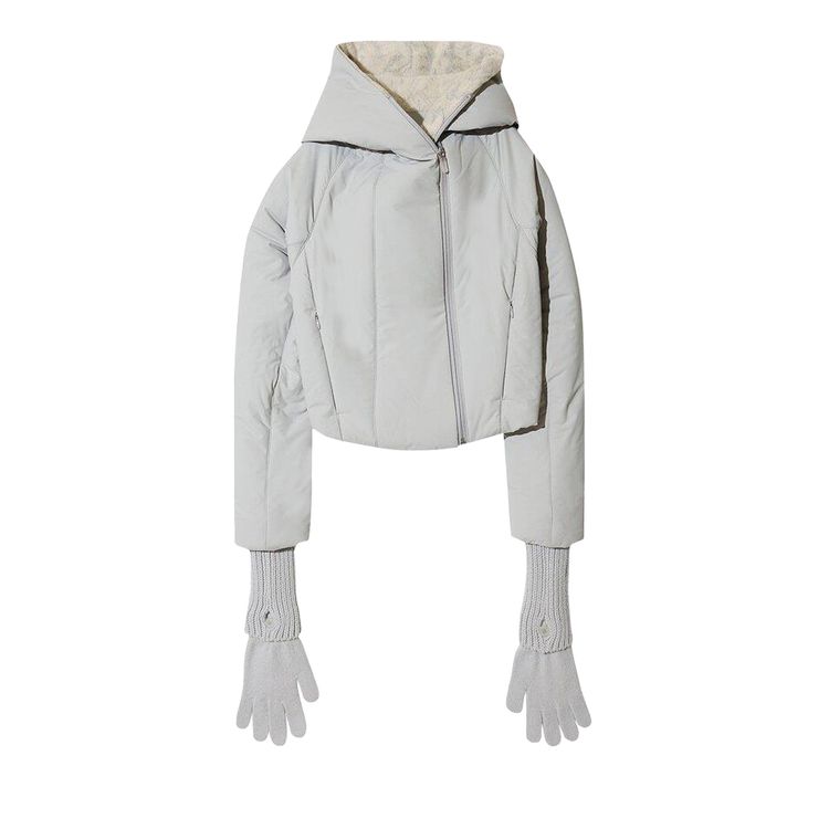 

Куртка Hyein Seo Padded Crop Jacket With Gloves French Grey, серый