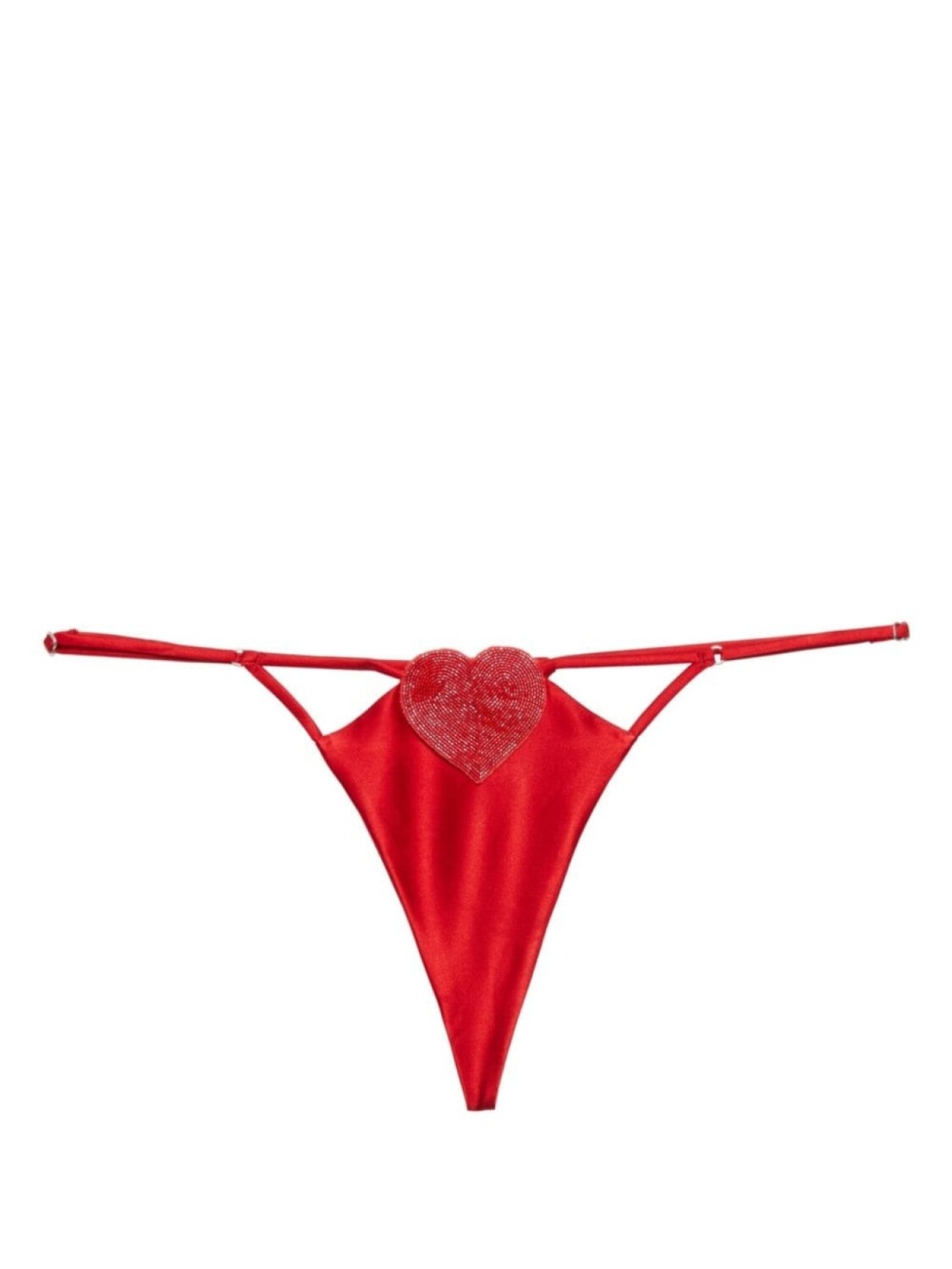 

Fleur Du Mal шелковые трусы-стринги Queen of Hearts, красный