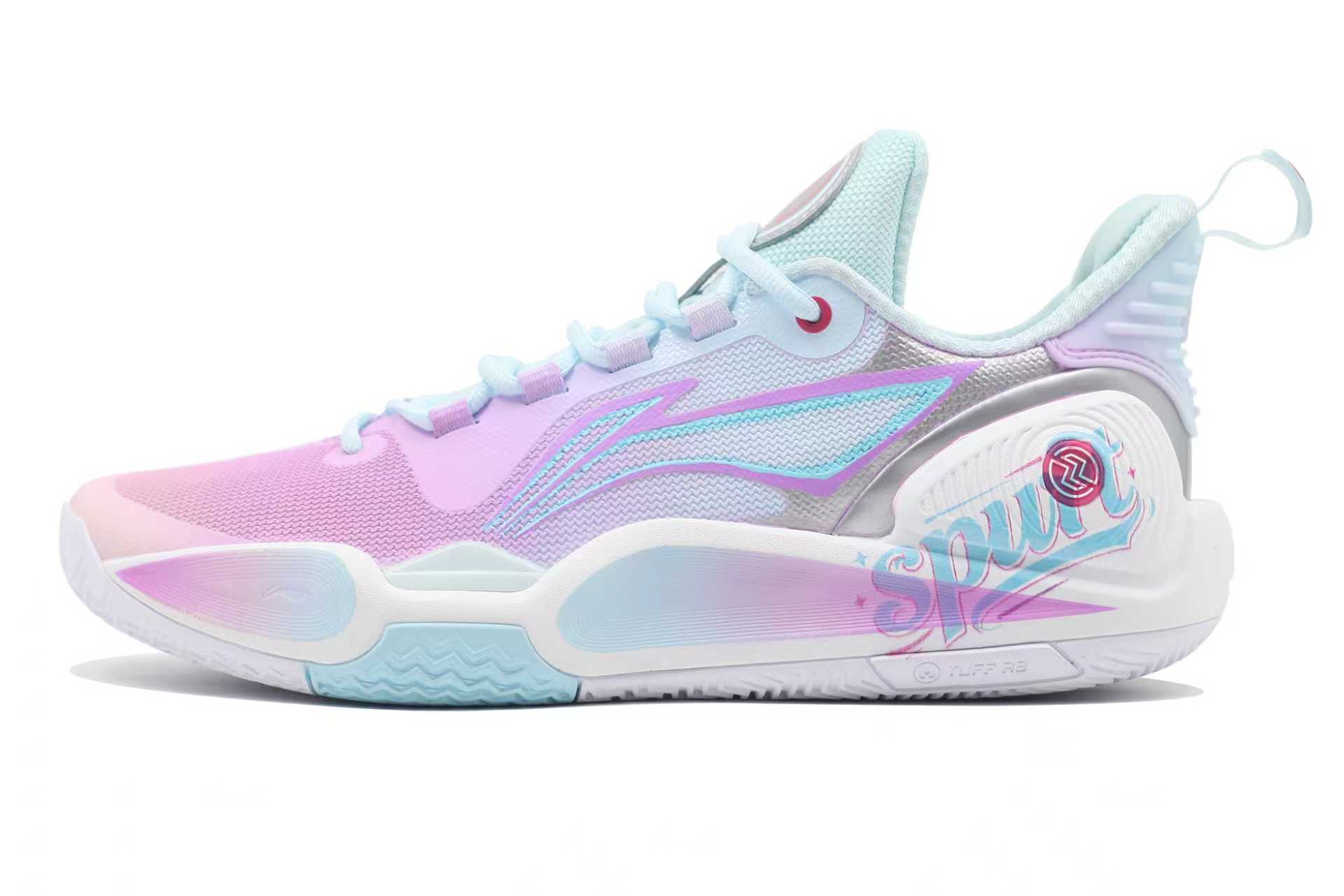 

Кроссовки для баскетбола Li Ning Speed 9 с амортизацией, противоскользящей и износостойкой подошвой, низкие, мужские, розовые, синие, фиолетовые