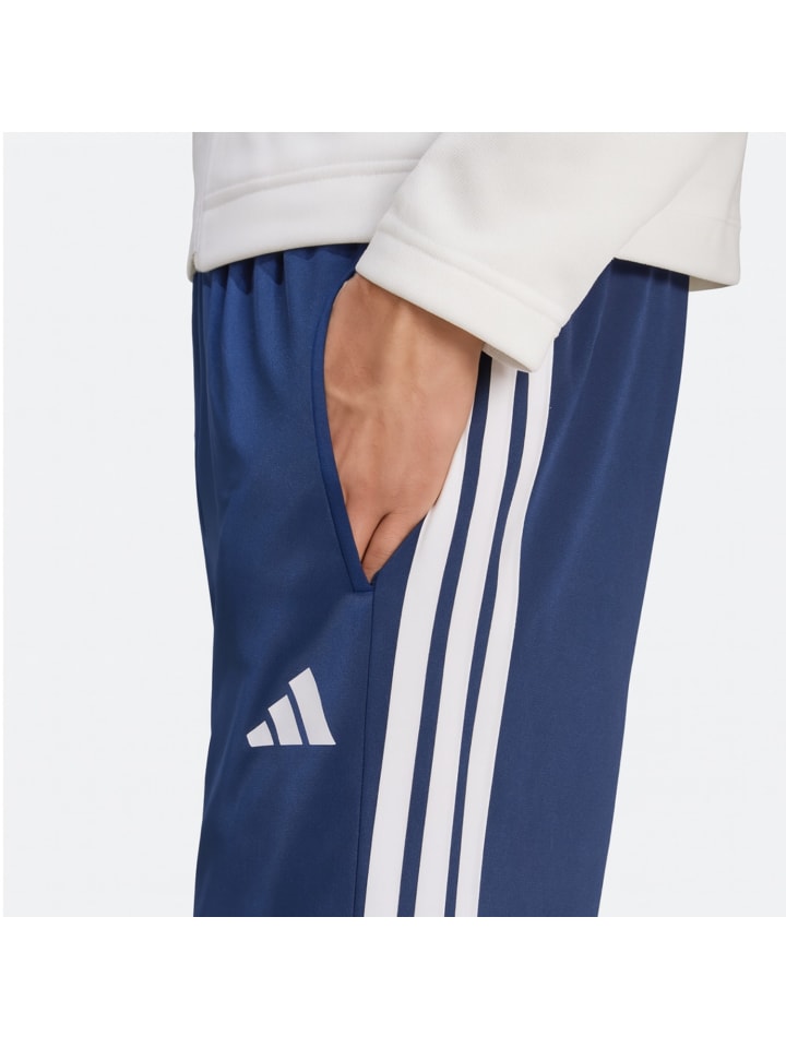 Синие спортивные брюки с тремя полосками adidas — фото 4