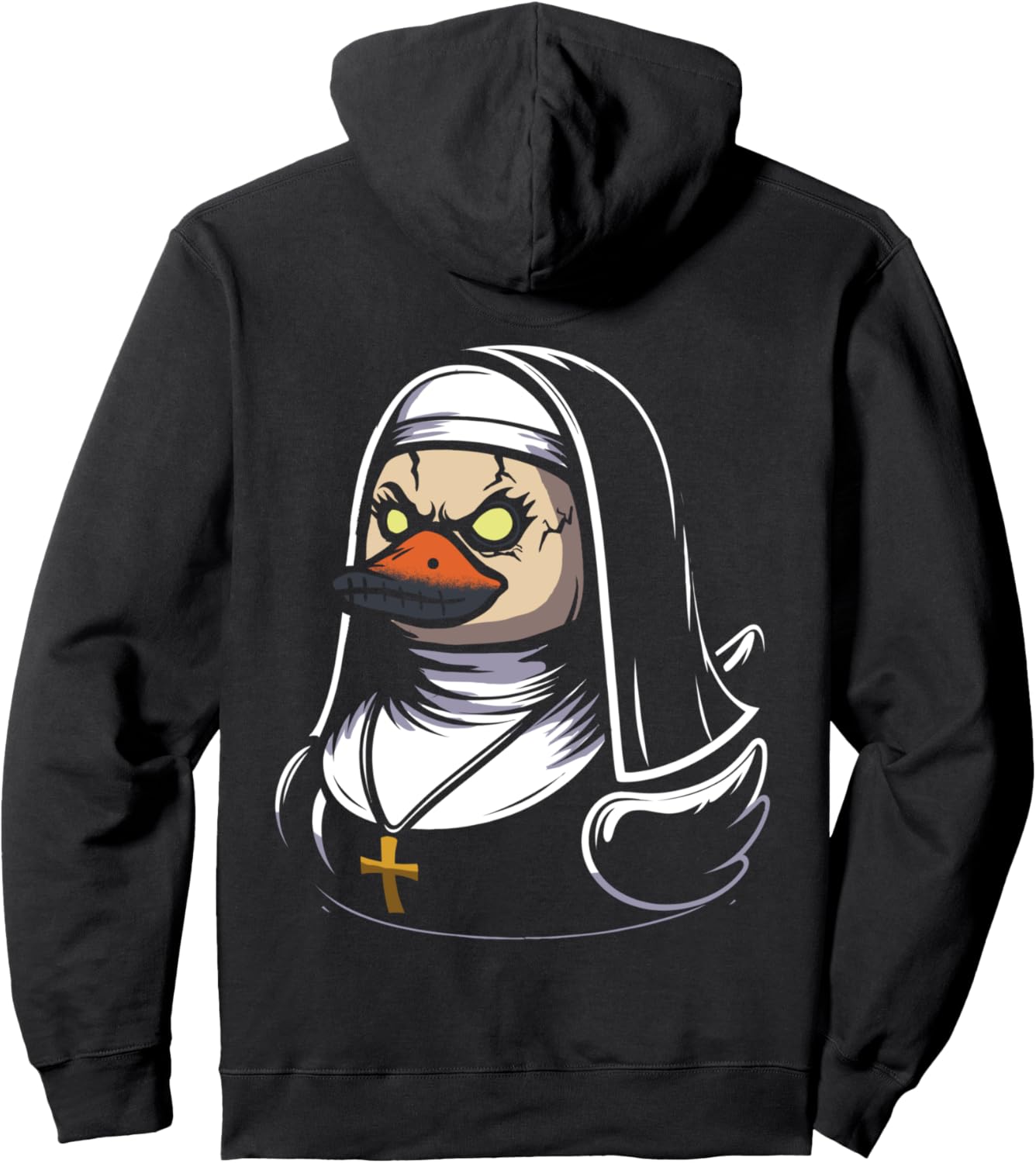 

Жуткая резиновая уточка-монахиня на Хэллоуин, толстовка с изображением монахини Unorthodox Nun Rubber Ducky Spooky Nun Duckling, черный