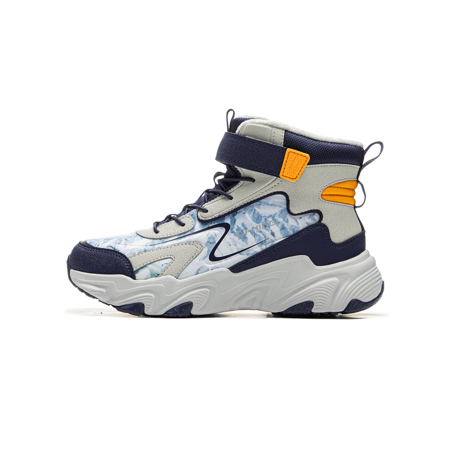 

Кроссовки для детей Sports Life Collection с амортизацией Rebound Warm High Top, серые, детские LINING YOUNG, синий