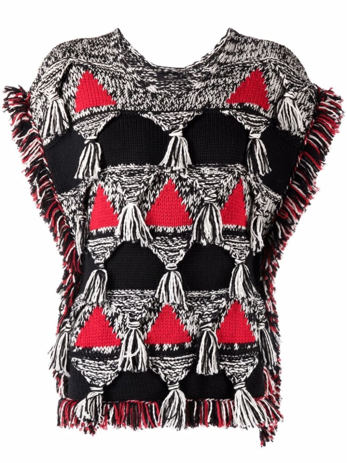 

ETRO шерстяной джемпер с кисточками, черный