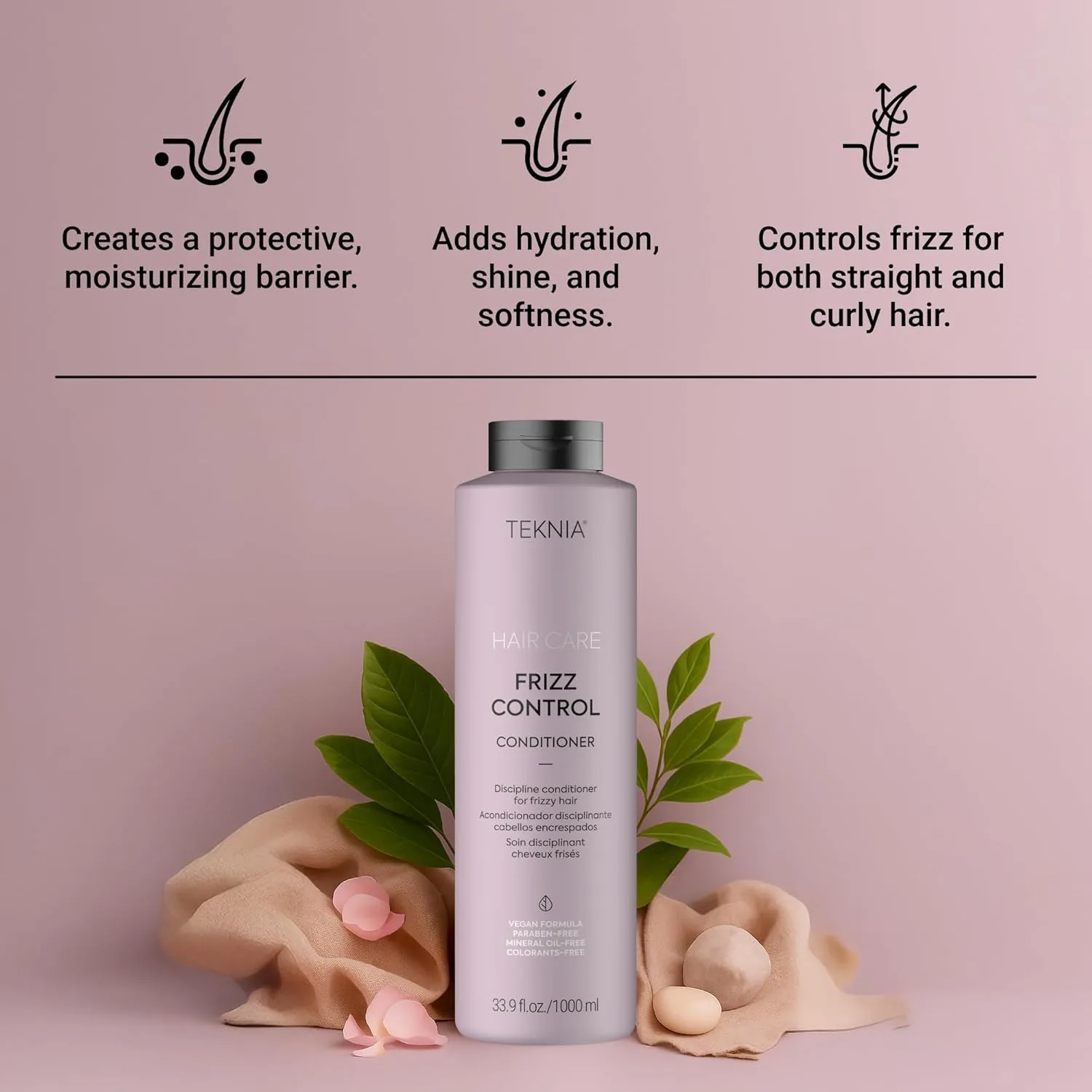 Шампунь LAKMÉ Teknia Frizz Control, шампунь против пушистости для вьющихся и пушистых волос. 1000 мл (.) — фото 3