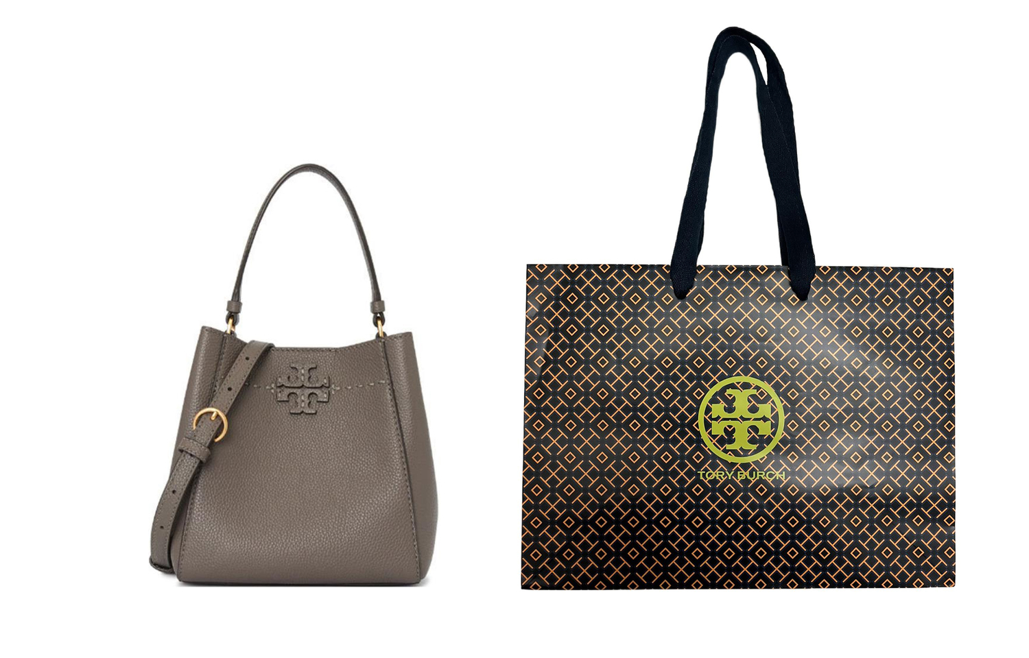

TORY BURCH Сумка-ведро из кожи Макгроу Переносная сумка через плечо Женская наплечная сумка Трампетс слоновой кости