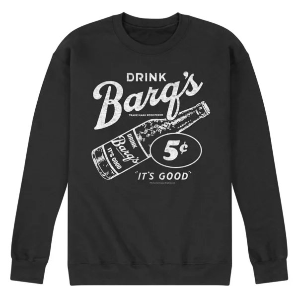 

Мужская флисовая куртка с винтажной рекламой Barq Licensed Character, черный