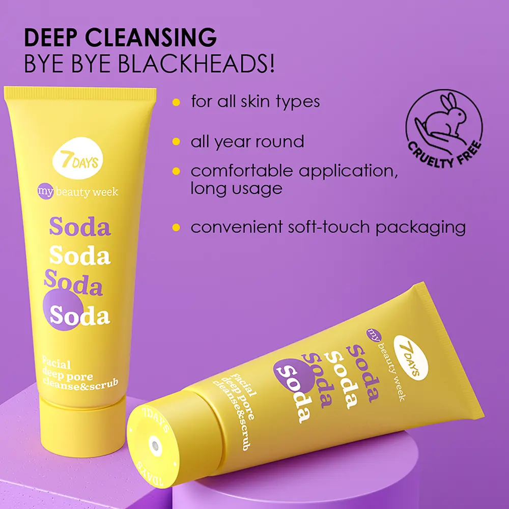 Скраб для лица Soda limpieza y exfoliación facial profunda de poros 7Days, 80 мл. — фото 3