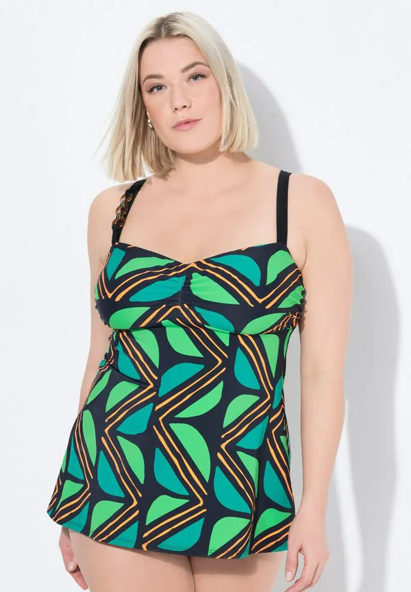 

Купальник а-силуэта с геометрическим принтом Ulla Popken, Black, Черный, Купальник а-силуэта с геометрическим принтом Ulla Popken, Black