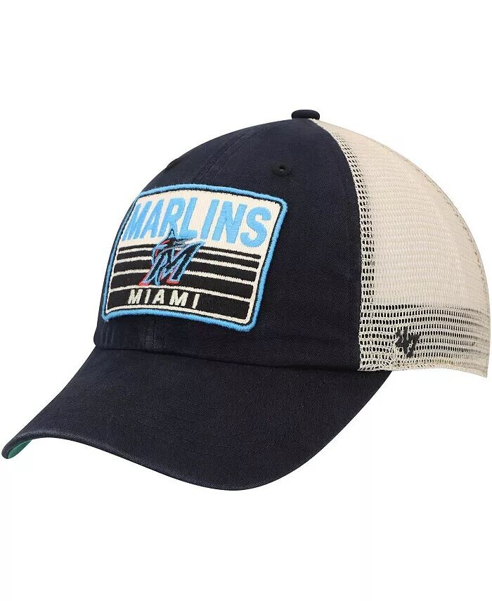

Мужская черная бейсболка-кепка Miami Marlins Four Stroke Clean Up Trucker Snapback '47 Brand