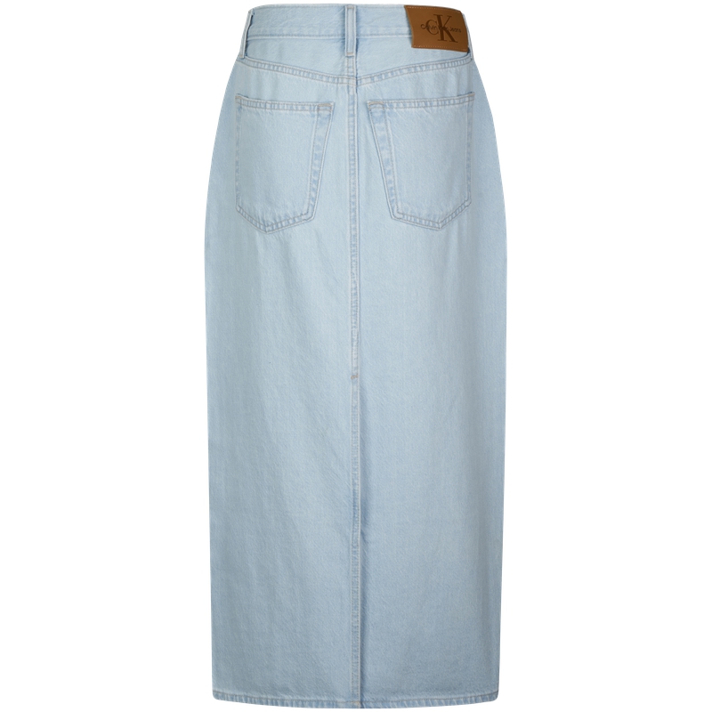 Calvin Klein Джинсовая длинная юбка SS25 женская джинсовая light blue — фото 4