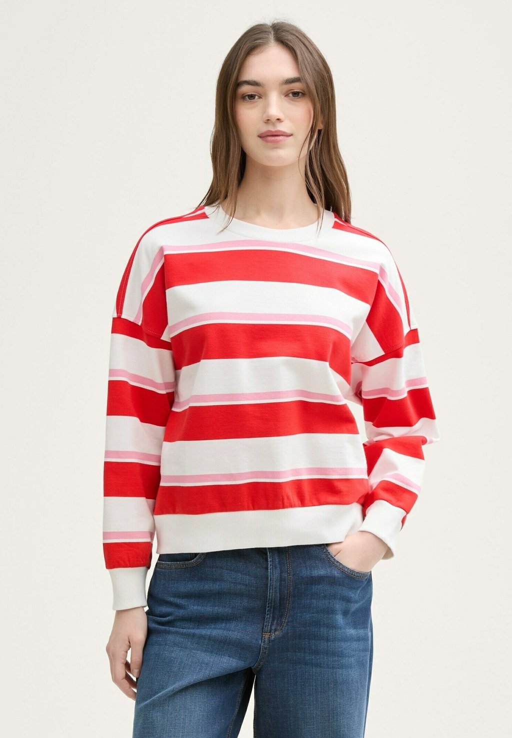 

Толстовка CREWNECK TOM TAILOR DENIM, красный