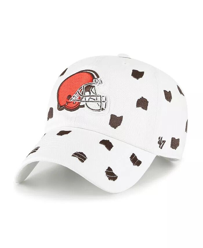 

Женская белая кепка Cleveland Browns Confetti Clean Up с логотипом, регулируемая '47 Brand