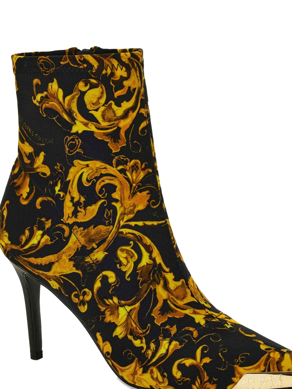 Ботильоны на шпильке с принтом Baroque Versace Jeans Couture, черный — фото 4