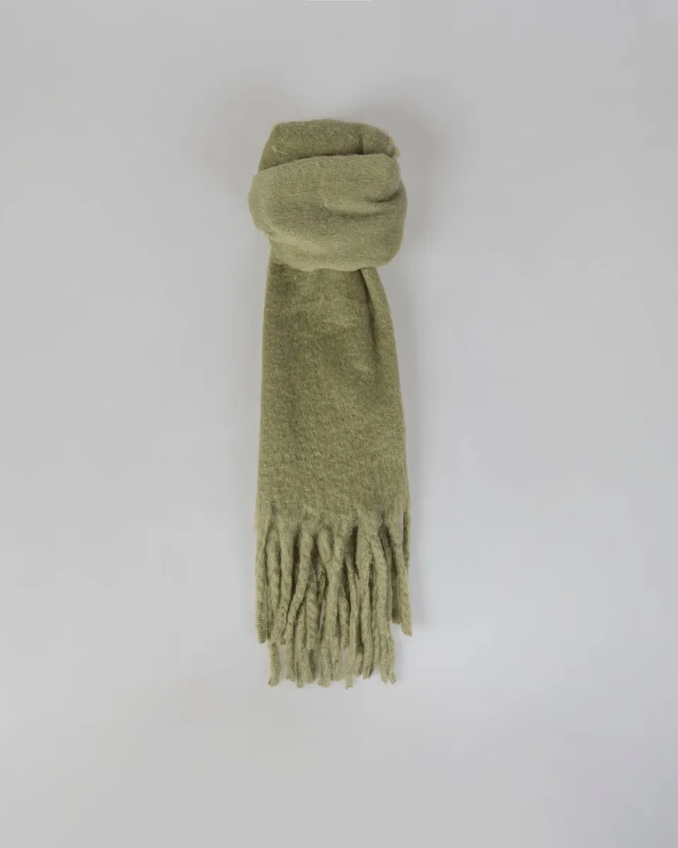 

Женский однотонный шарф с бахромой System Action, зеленый