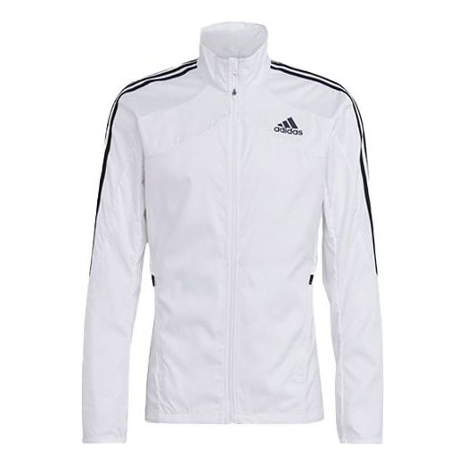 

Куртка Men's adidas Marathon Jkt Logo Stripe Stand Collar White Jacket, белый