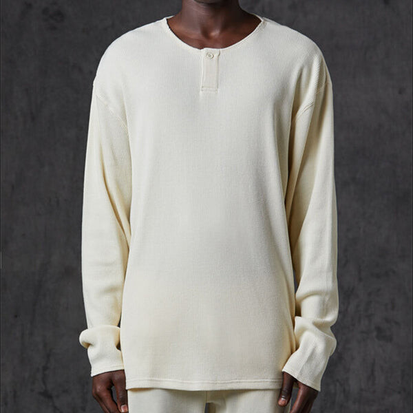 Футболка fw20 thermal long sleeve henley tee 'cream' Fear Of God Essentials, бежевый — фото 4