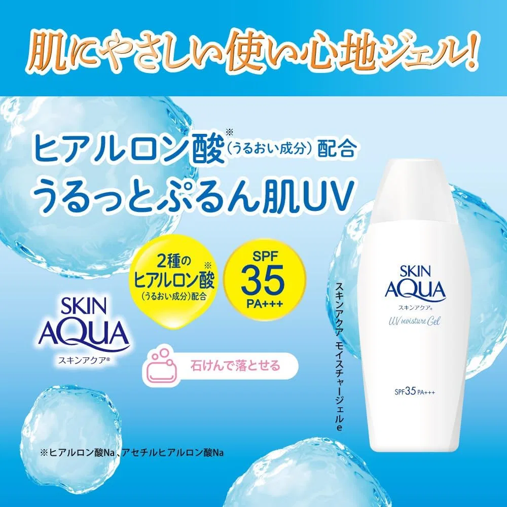 Солнцезащитный гель Skin Aqua Moisture UV Gel SPF35 PA+++, 110 г, голубой — фото 2