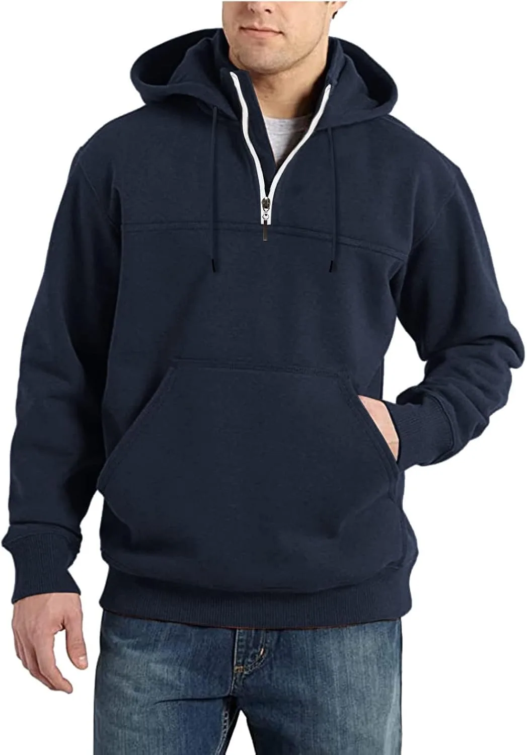 

Мужская толстовка с воротником стойкой и молнией