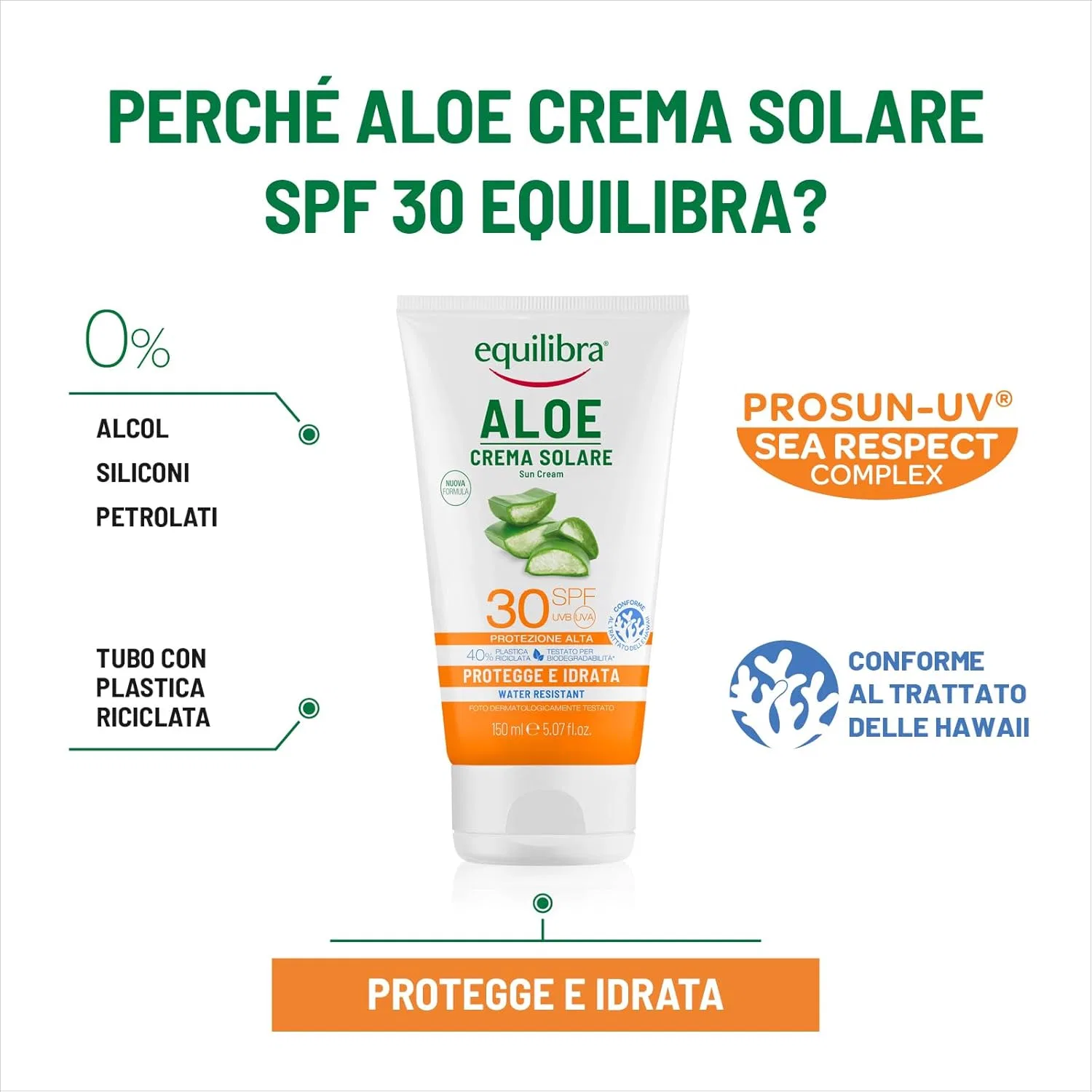 Солнцезащитный крем для тела «Aloe Sun Cream SPF 30» от Equilibra Solari, 75 мл ‎Equilibra — фото 3