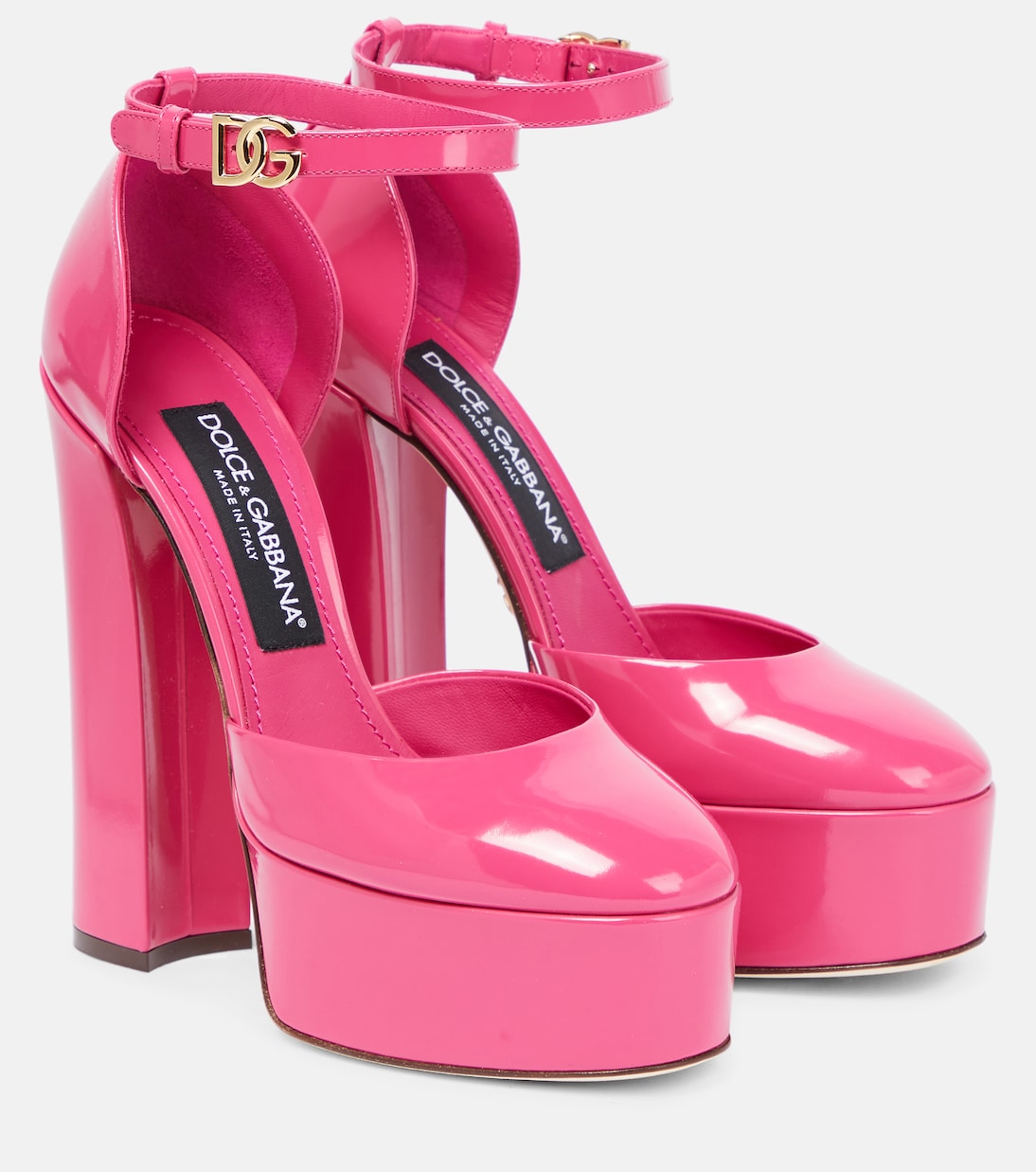 Кожаные сандалии на платформе Dolce&Gabbana, Rosa Geranio
