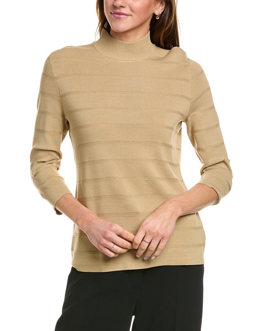 

Свитер Anne Klein с воротником-стойкой, бежевый