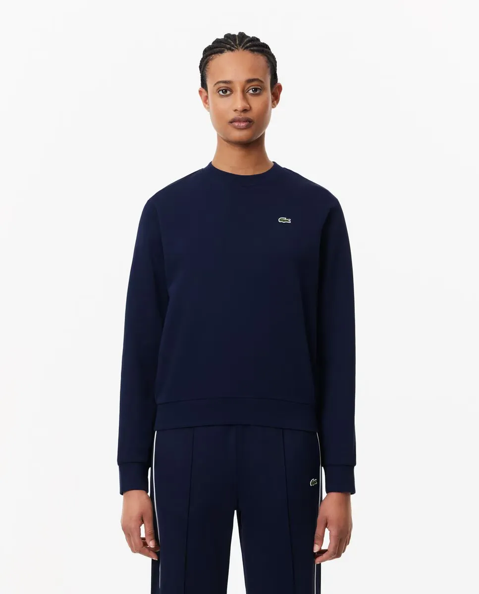 

Женский флисовый свитшот с круглым вырезом Lacoste, тёмно-синий