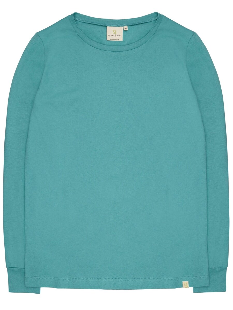 

Пижамная рубашка greenjama Langarm-Shirt mit Woll-Anteil und Bündchen, Jade