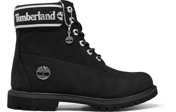 Кроссовки 6 inch premium wide fit waterproof boots 'black nubuck logo' Timberland, черный — фото 2
