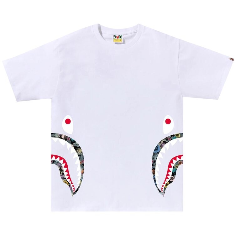 

Футболка BAPE Floral Camo Side Shark Tee, белый