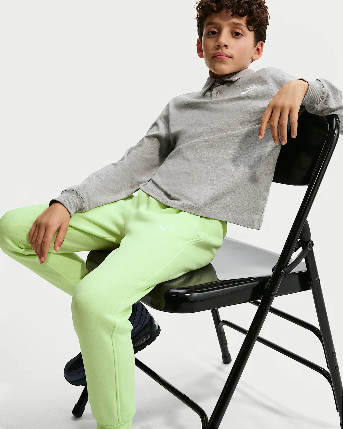 Джоггеры Nike Sportswear Club Fleece для старших детей, Light Liquid Lime/White — фото 4
