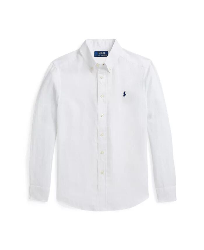 

Льняная рубашка для больших мальчиков Polo Ralph Lauren, белый