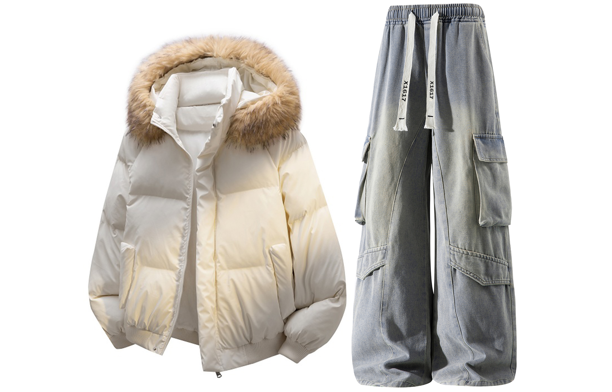 

Толстовка Casual Sportswear утепленная с флисовой подкладкой X1617, оранжевый padded puffer jacket+желтый mud pants