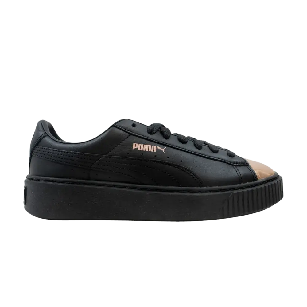 Кроссовки Wmns Basket Platform Metallic Puma, черный