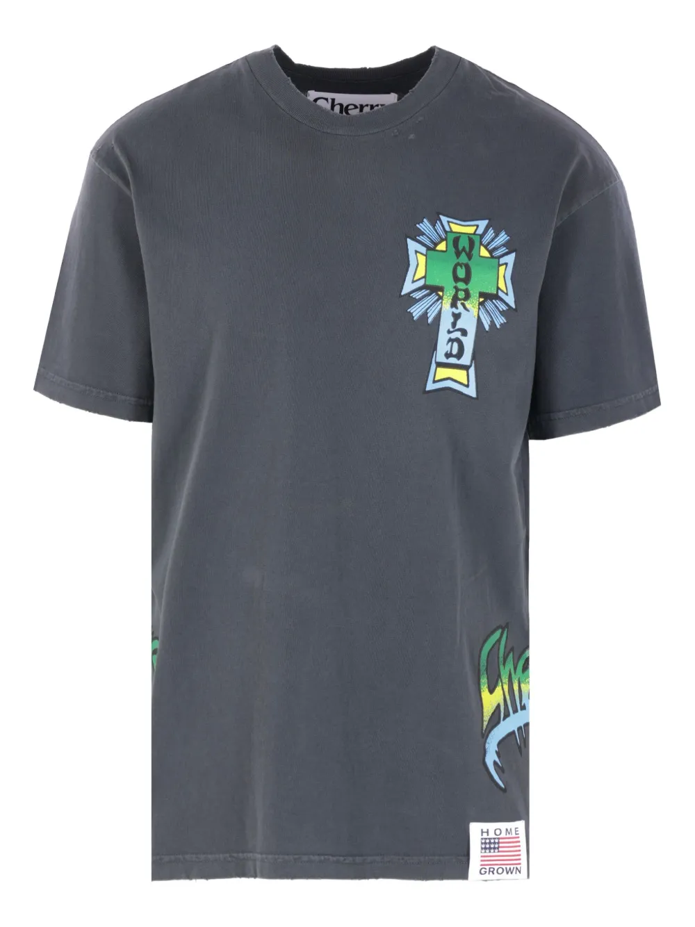 

Футболка с принтом Cherry World, серый