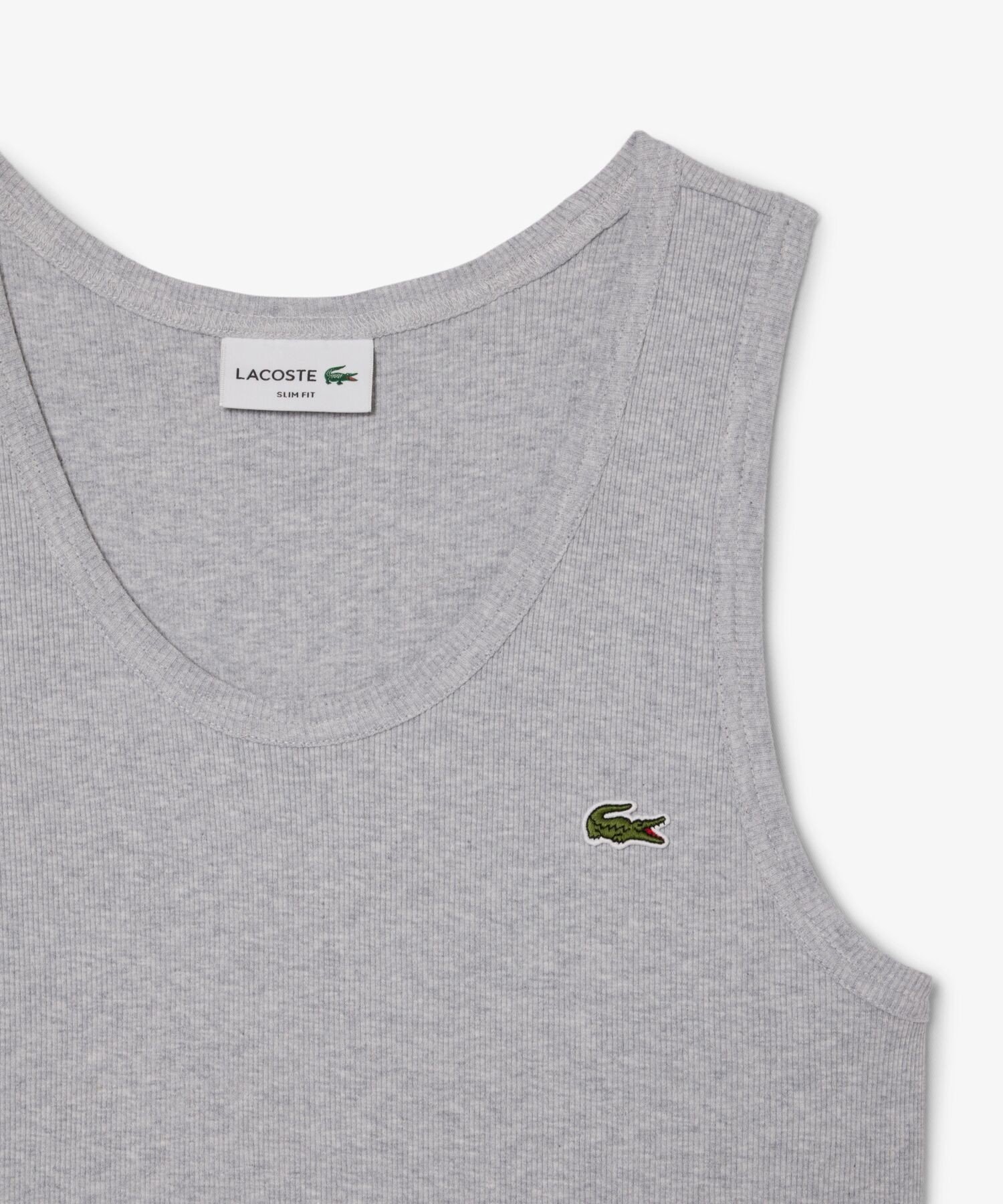 Топ из хлопковой трикотажной резинки LACOSTE, Gray — фото 4