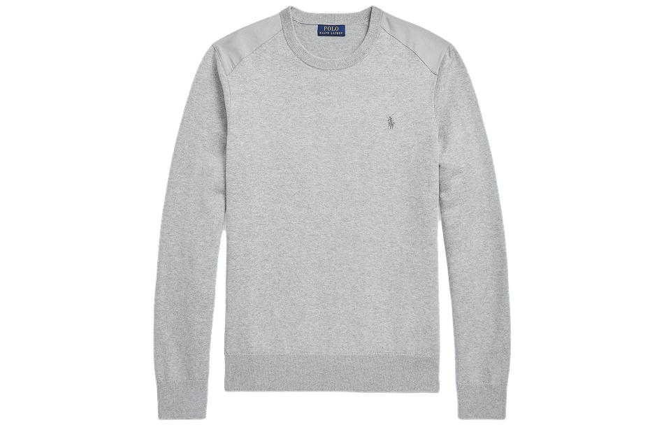 Поло с вышивкой пони Хлопковый джемпер Polo Ralph Lauren, серый — фото 2