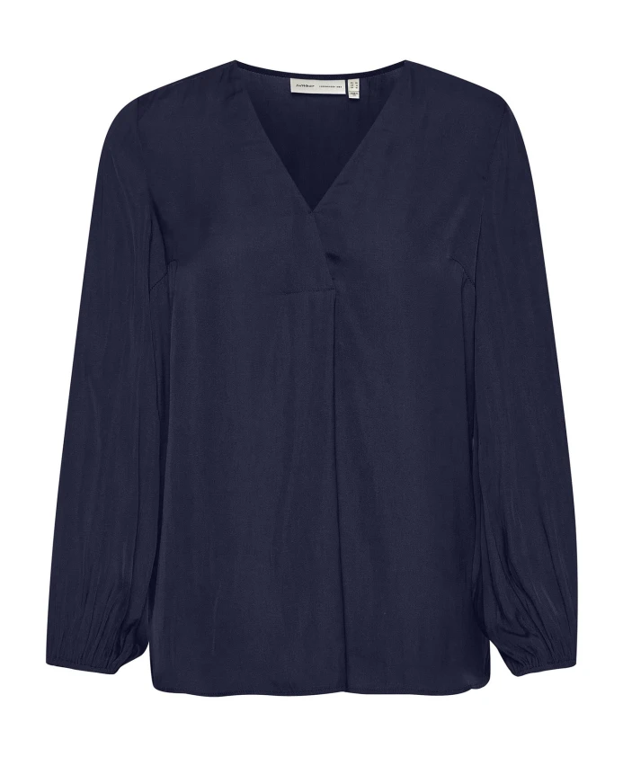

Темно блузка с V образным вырезом и длинными рукавами Inwear, синий