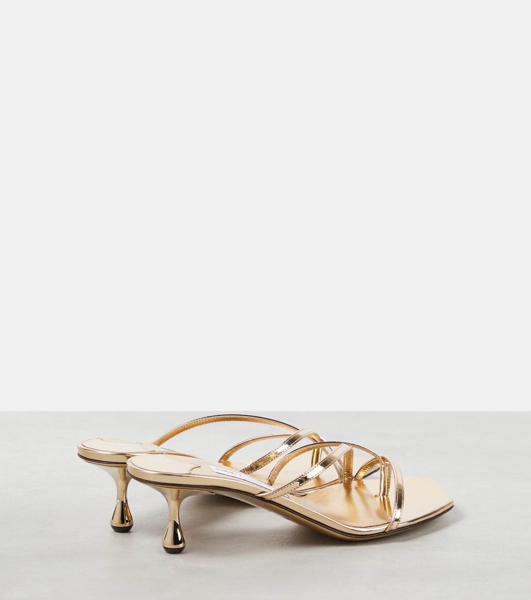 Этана 50 мюли из металлизированной кожи Jimmy Choo, золотой — фото 3