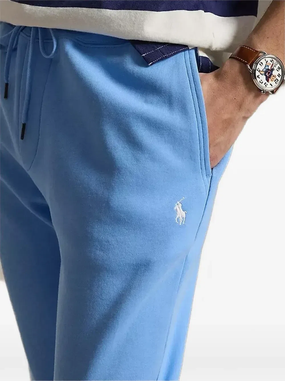 Спортивные брюки с кулиской и вышитым логотипом POLO RALPH LAUREN, синий — фото 4