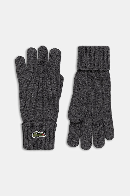 

Шерстяные перчатки Lacoste, серый