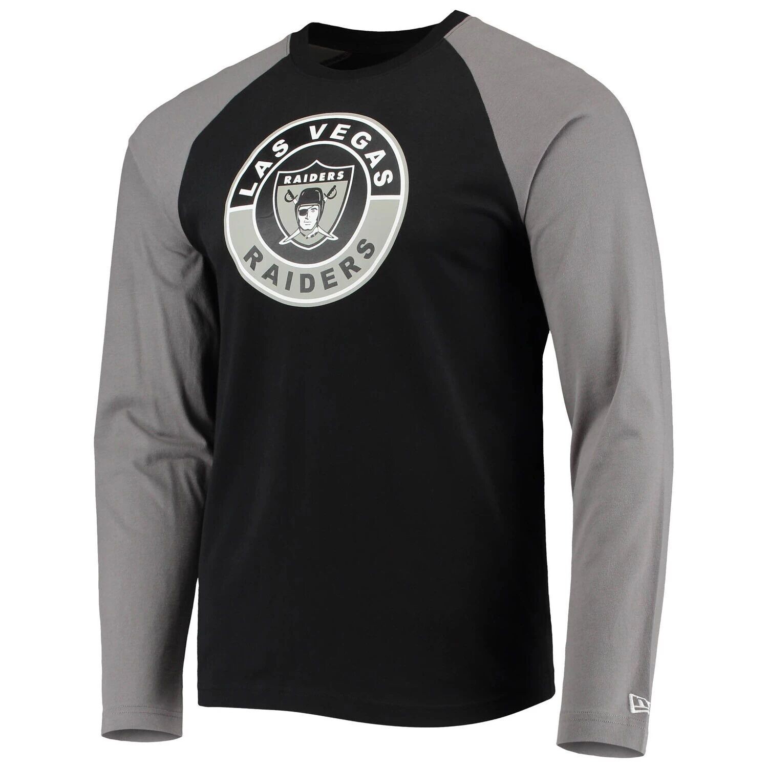 

Мужская черная/серая футболка New Era с длинными рукавами Las Vegas Raiders League Raglan Throwback, Черный, Мужская черная/серая футболка New Era с длинными рукавами Las Vegas Raiders League Raglan Throwback