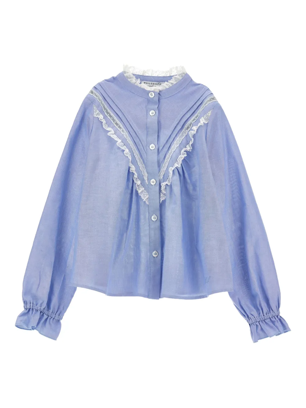

Блузка с кружевной отделкой Philosophy Di Lorenzo Serafini Kids, синий