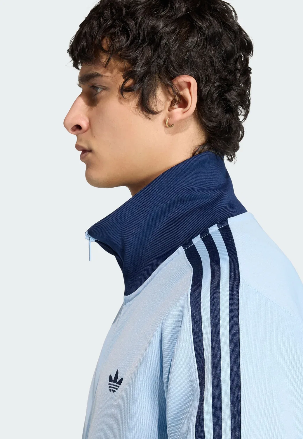 Толстовка на молнии Adidas Originals Classic в цветах Marine Blue и Light Blue — фото 4