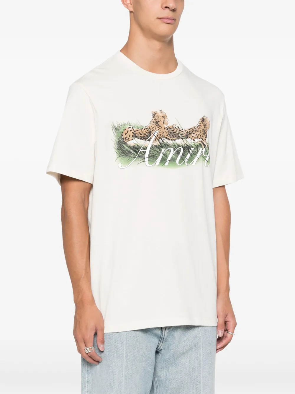 

Футболка Cheetah с логотипом AMIRI, белый