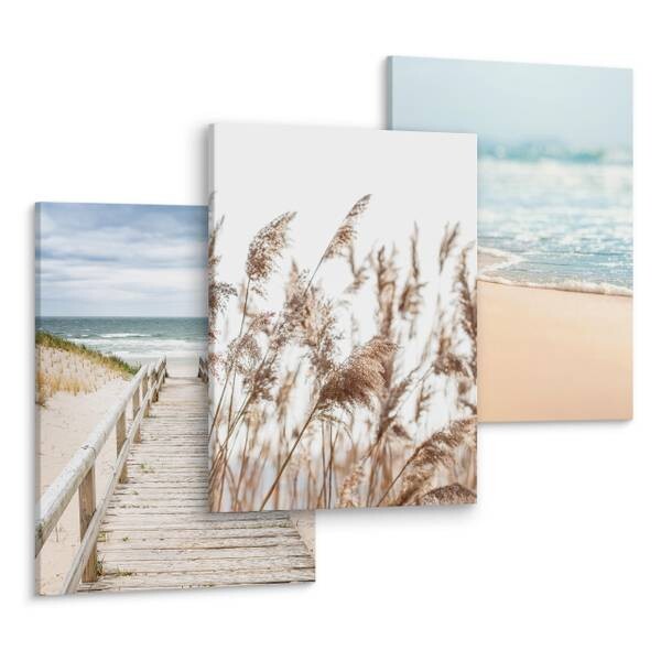 

Картины на холсте Muralo Set Strand Meer Pflanzen цвет beige/blau/grün
