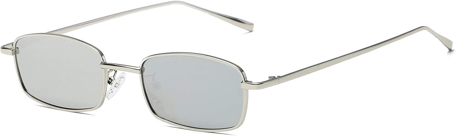 

Солнцезащитные очки FEISEDY винтажные, маленькие, прямоугольные, женские и мужские, в стиле ретро, ​​квадратная металлическая оправа, модель B2295, Silver/White Mirrored