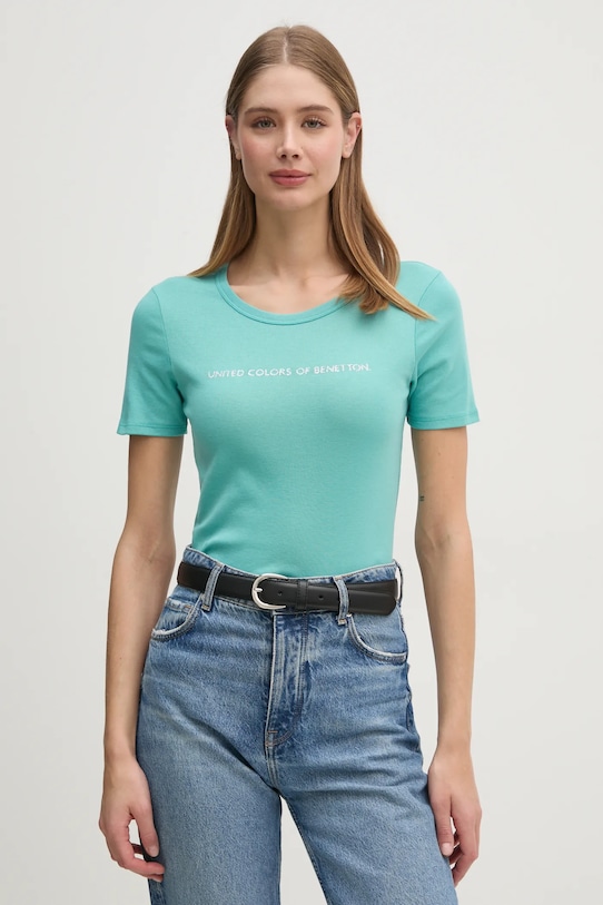 

Хлопковая футболка United Colors Of Benetton, бирюзовый
